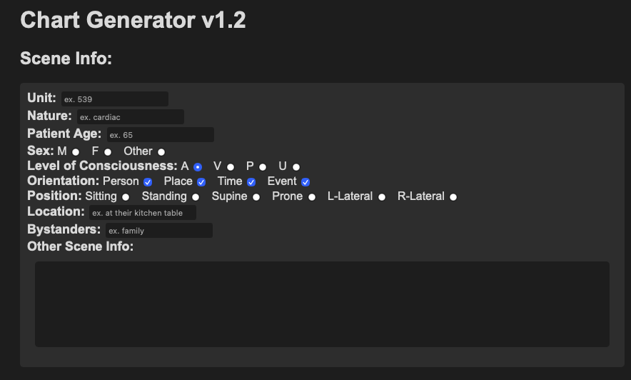 Screenshot of Chart Generator v1.2